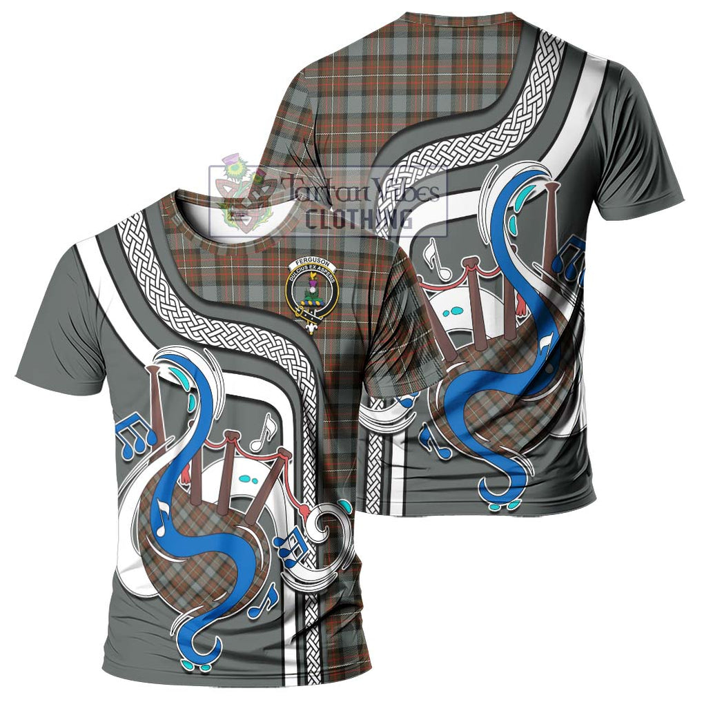 Ferguson Weathered Tartan T-Shirt with Epic Bagpipe Style - Tartanvibesclothing Shop