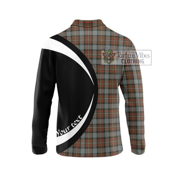 Ferguson Weathered Tartan Long Sleeve Polo Shirt with Family Crest Circle Style