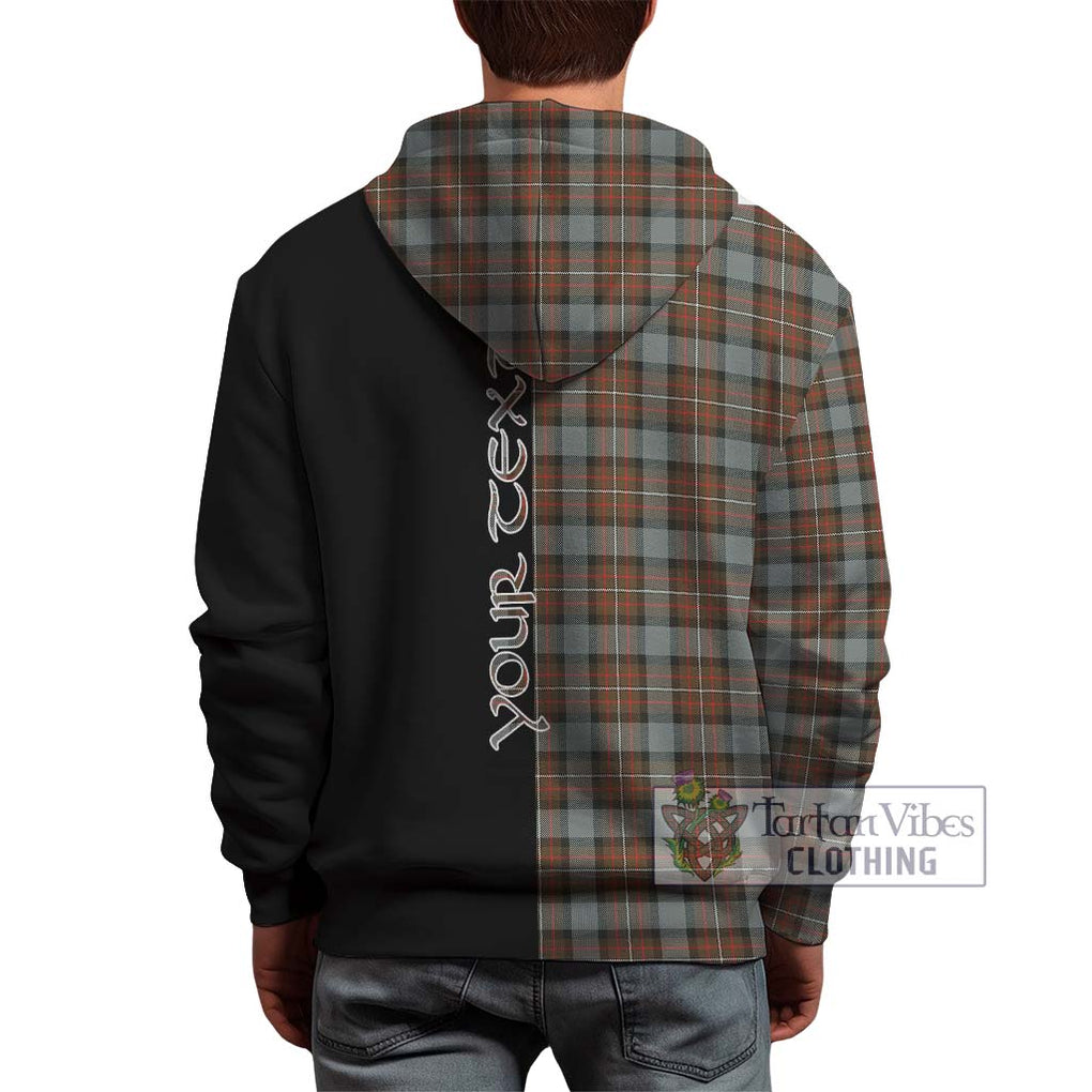 Ferguson Weathered Tartan Hoodie with Family Crest and Half Of Me Style - Tartanvibesclothing Shop