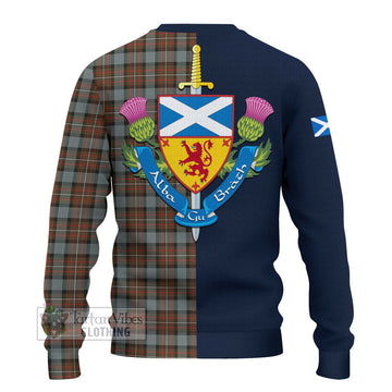 Ferguson Weathered Tartan Ugly Sweater with Scottish Lion Royal Arm Half Style