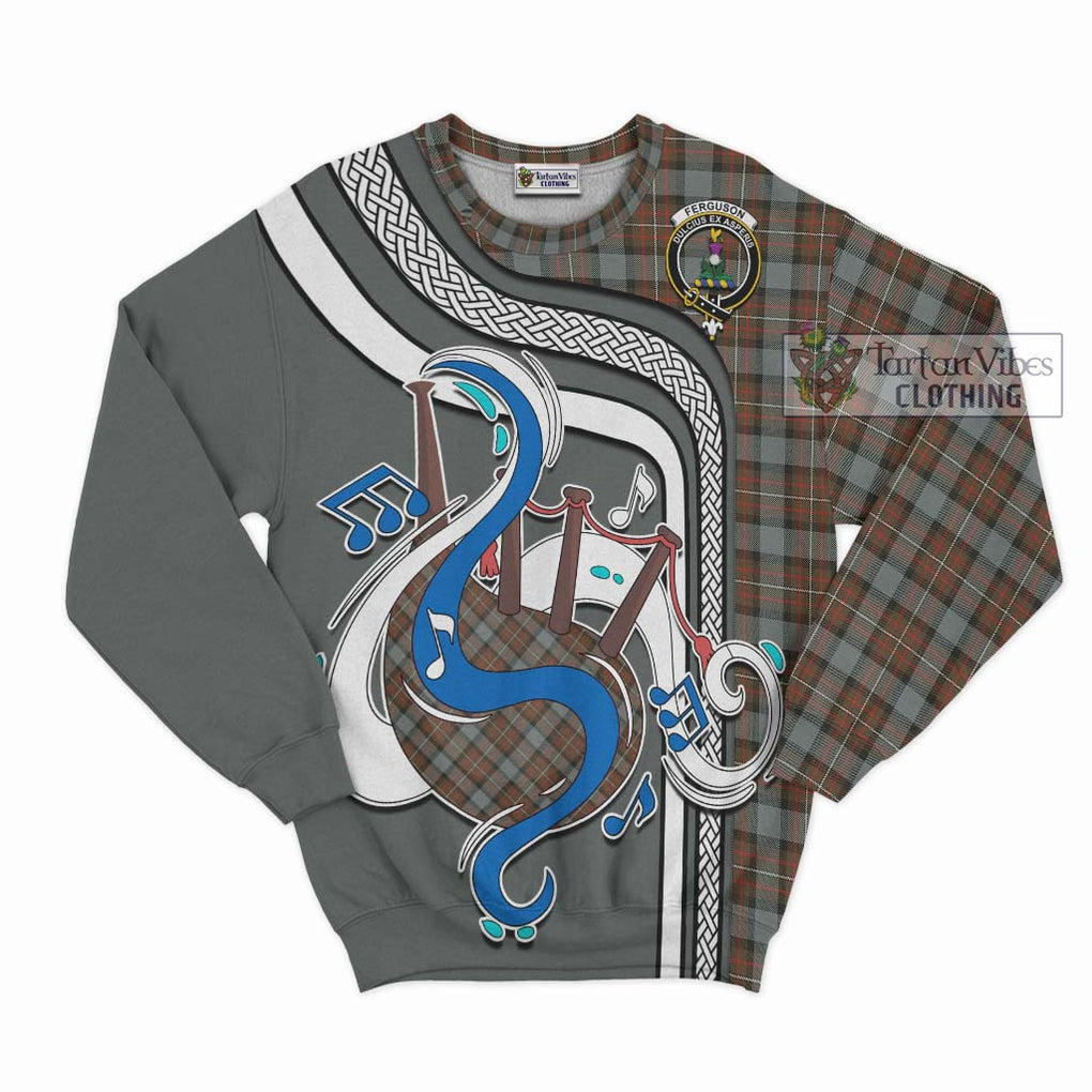 Ferguson Weathered Tartan Sweatshirt with Epic Bagpipe Style - Tartanvibesclothing Shop