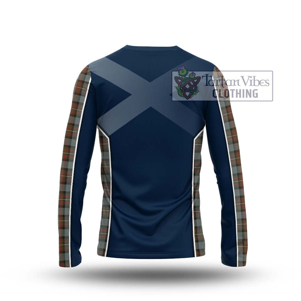 Ferguson Weathered Tartan Long Sleeve T-Shirt with Family Crest and Lion Rampant Vibes Sport Style - Tartan Vibes Clothing