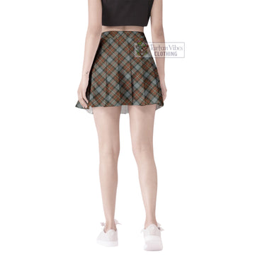 Ferguson Weathered Tartan Women's Plated Mini Skirt Cross Style