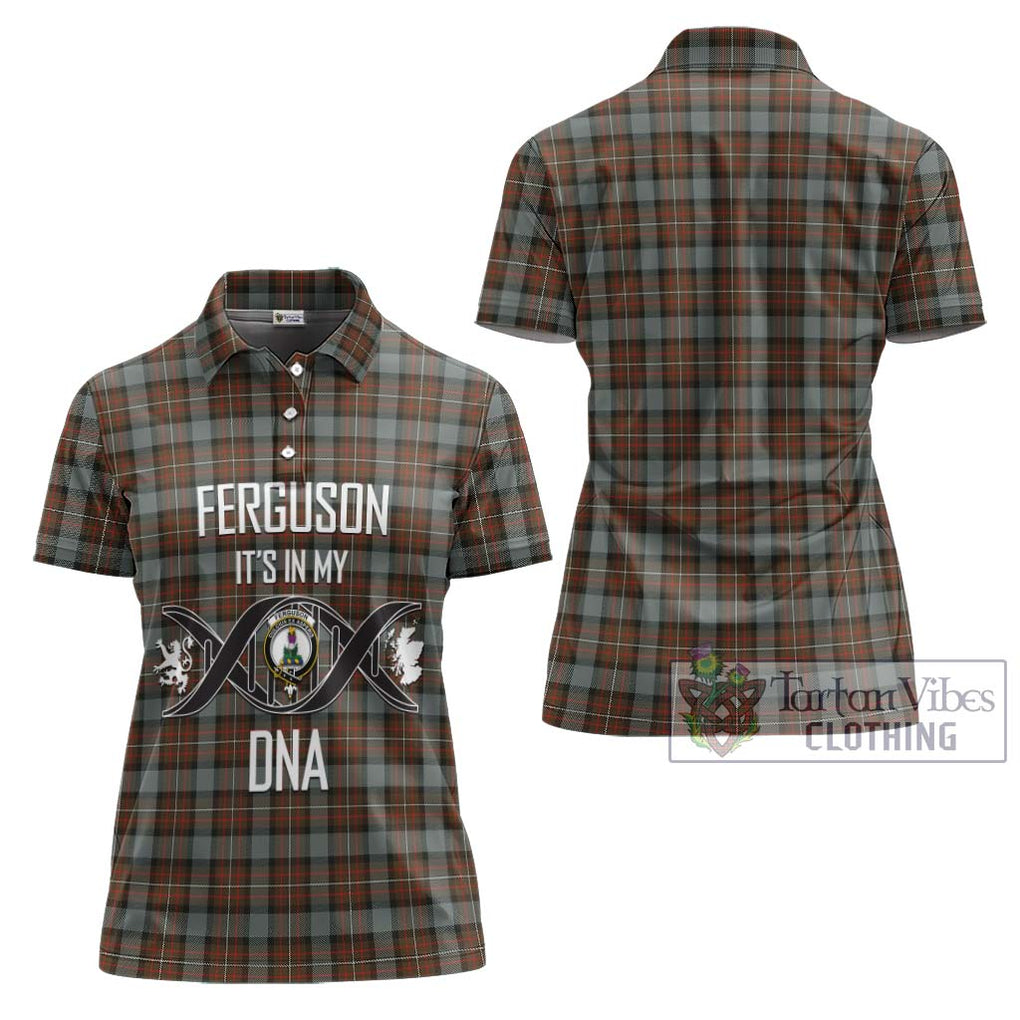 Ferguson Weathered Tartan Women's Polo Shirt with Family Crest DNA In Me Style - Tartanvibesclothing Shop