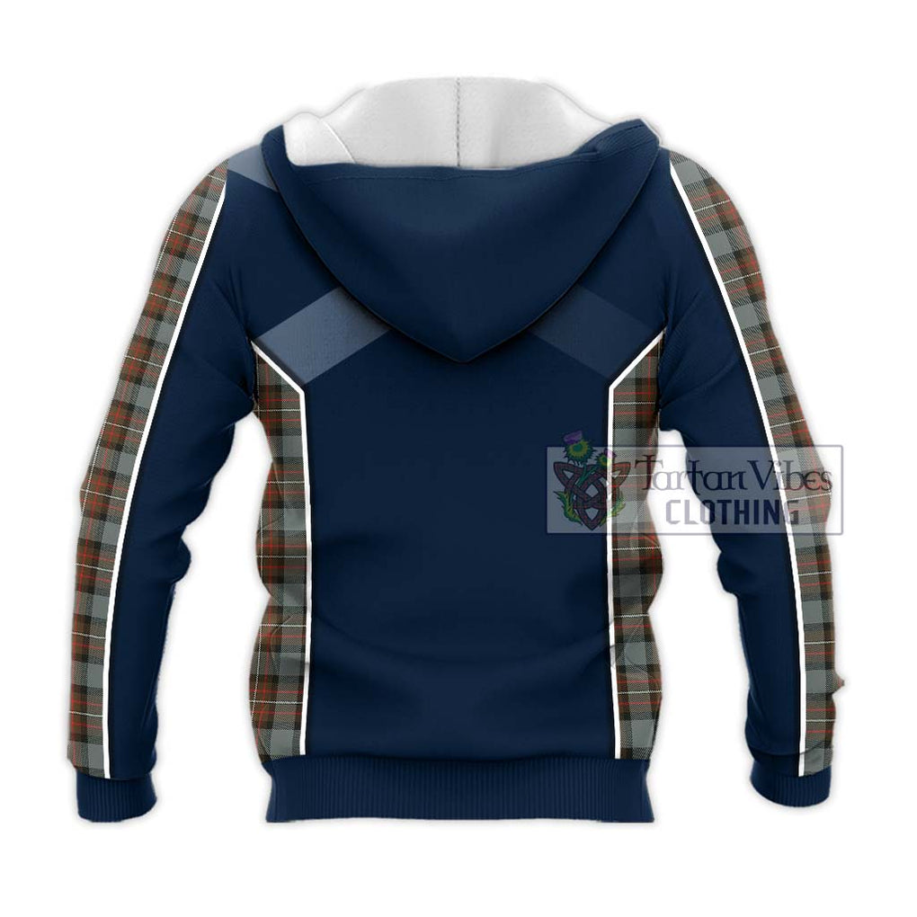 Ferguson Weathered Tartan Knitted Hoodie with Family Crest and Lion Rampant Vibes Sport Style - Tartan Vibes Clothing