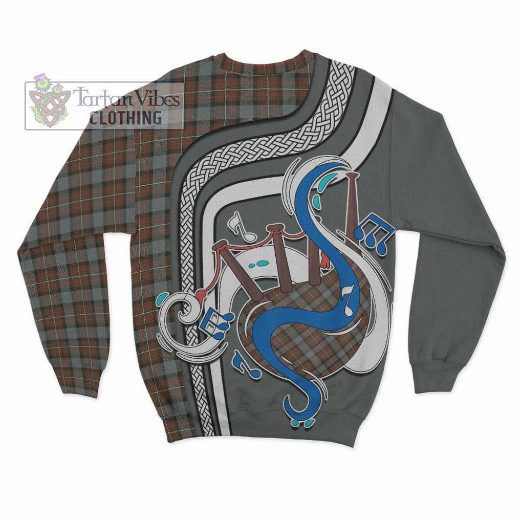 Ferguson Weathered Tartan Sweatshirt with Epic Bagpipe Style - Tartanvibesclothing Shop