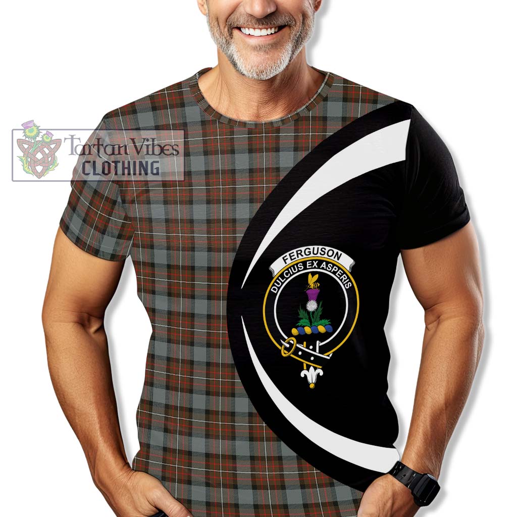 Tartan Vibes Clothing Ferguson Weathered Tartan T-Shirt with Family Crest Circle Style