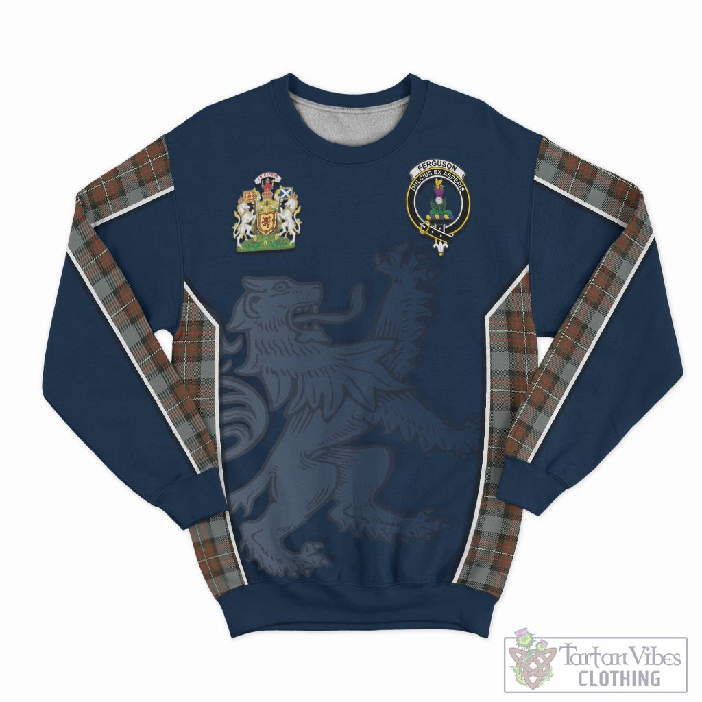 Tartan Vibes Clothing Ferguson Weathered Tartan Sweater with Family Crest and Lion Rampant Vibes Sport Style