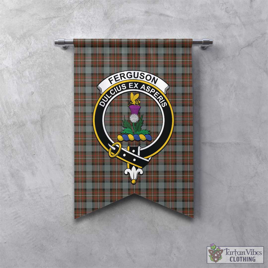 Tartan Vibes Clothing Ferguson Weathered Tartan Gonfalon, Tartan Banner with Family Crest