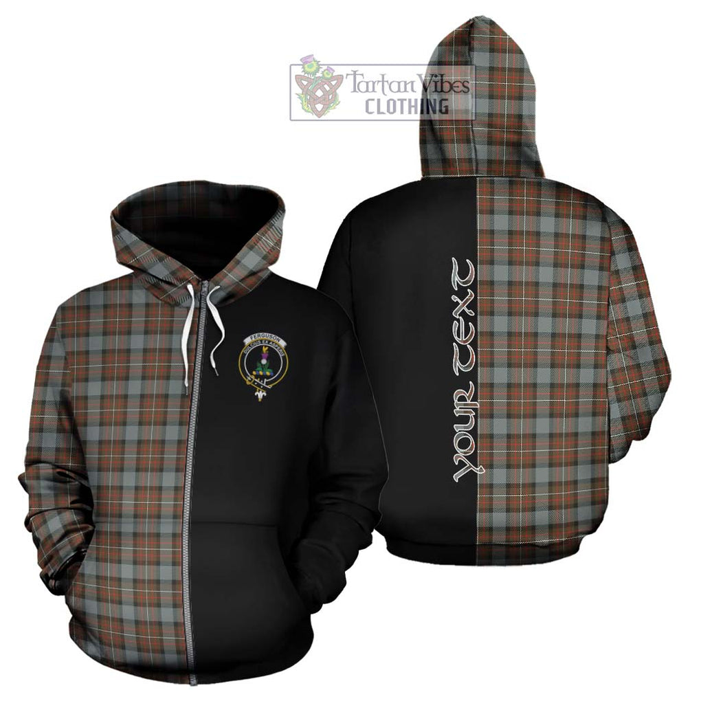 Ferguson Weathered Tartan Hoodie with Family Crest and Half Of Me Style - Tartanvibesclothing Shop