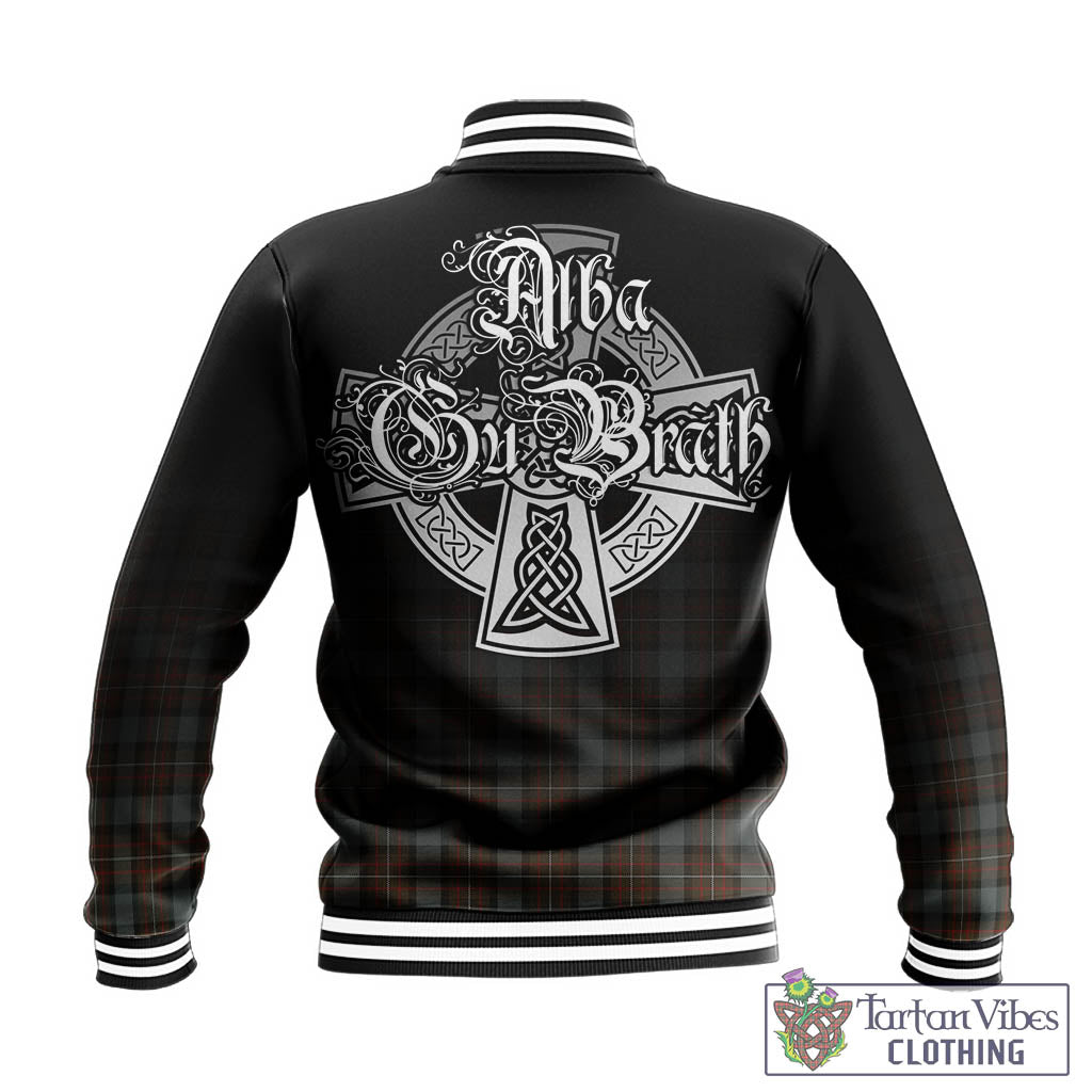 Tartan Vibes Clothing Ferguson Weathered Tartan Baseball Jacket Featuring Alba Gu Brath Family Crest Celtic Inspired