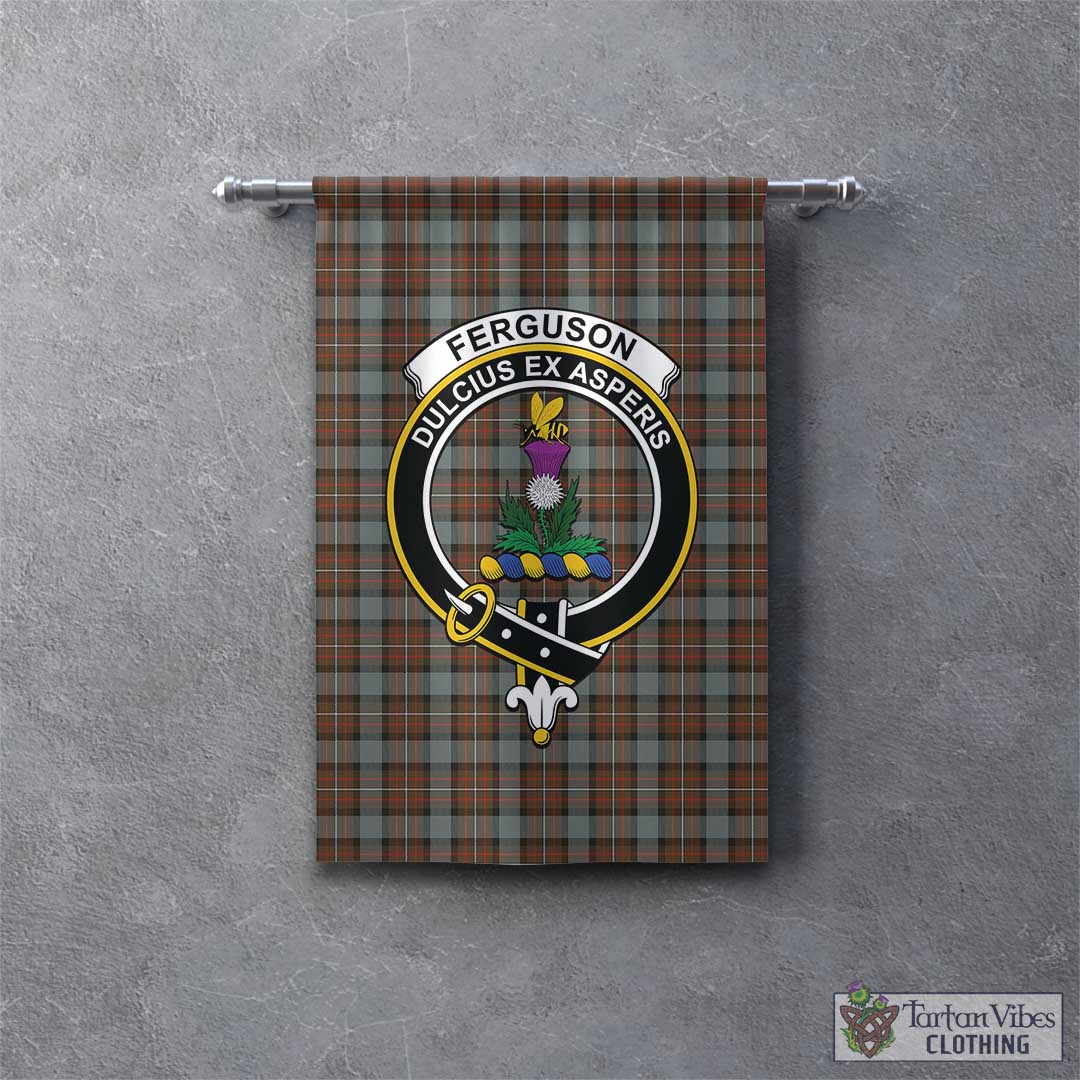 Tartan Vibes Clothing Ferguson Weathered Tartan Gonfalon, Tartan Banner with Family Crest