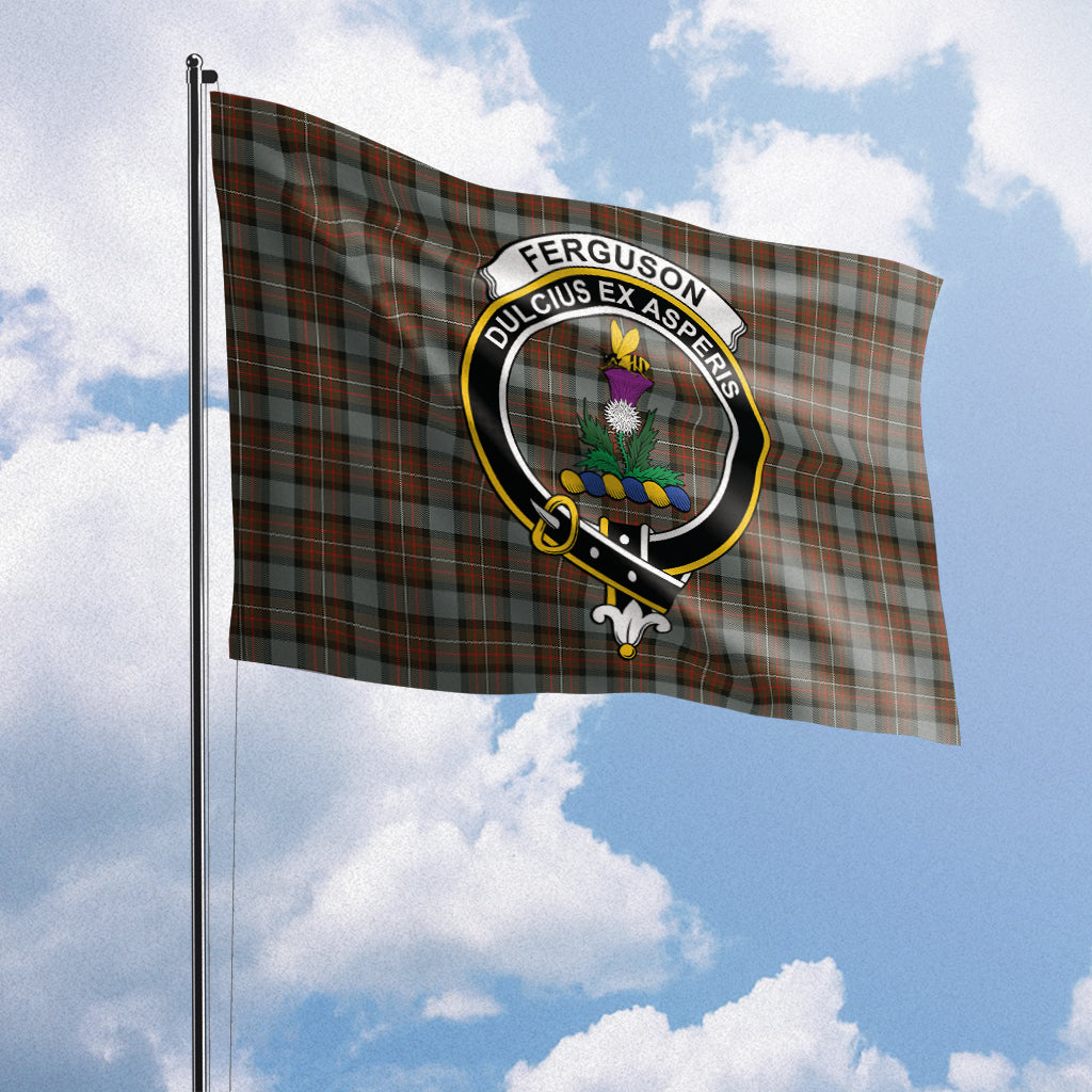 Ferguson Weathered Tartan Flag with Family Crest House Flag (Horizontal) - Tartan Vibes Clothing