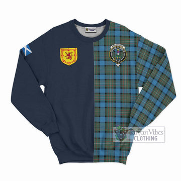 Fergusson Ancient Tartan Sweatshirt Alba with Scottish Lion Royal Arm Half Style