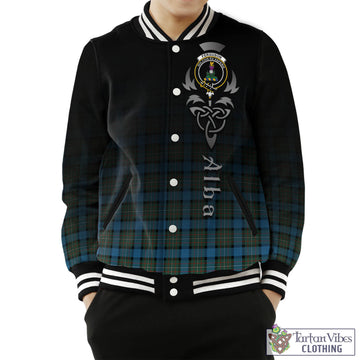 Fergusson Ancient Tartan Baseball Jacket Featuring Alba Gu Brath Family Crest Celtic Inspired