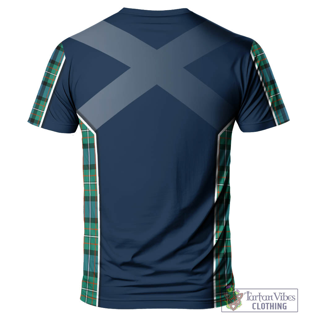 Tartan Vibes Clothing Fergusson Ancient #2 Tartan T-Shirt with Family Crest and Scottish Thistle Vibes Sport Style