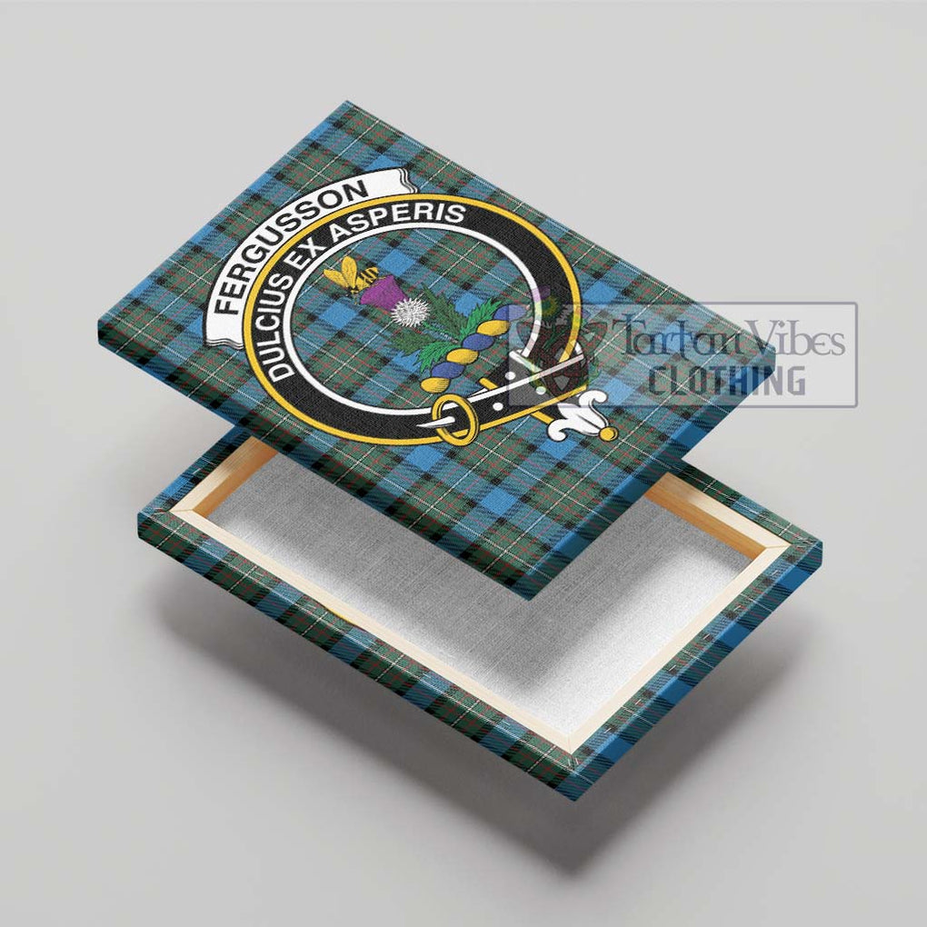 Fergusson Ancient Tartan Canvas Print Wall Art with Family Crest - Tartan Vibes Clothing