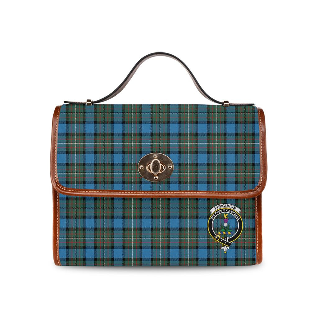 fergusson-ancient-tartan-leather-strap-waterproof-canvas-bag-with-family-crest