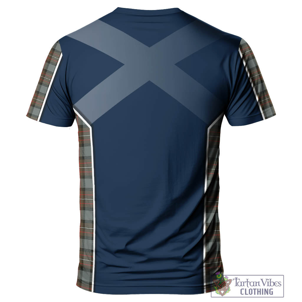 Tartan Vibes Clothing Fergusson Weathered Tartan T-Shirt with Family Crest and Scottish Thistle Vibes Sport Style