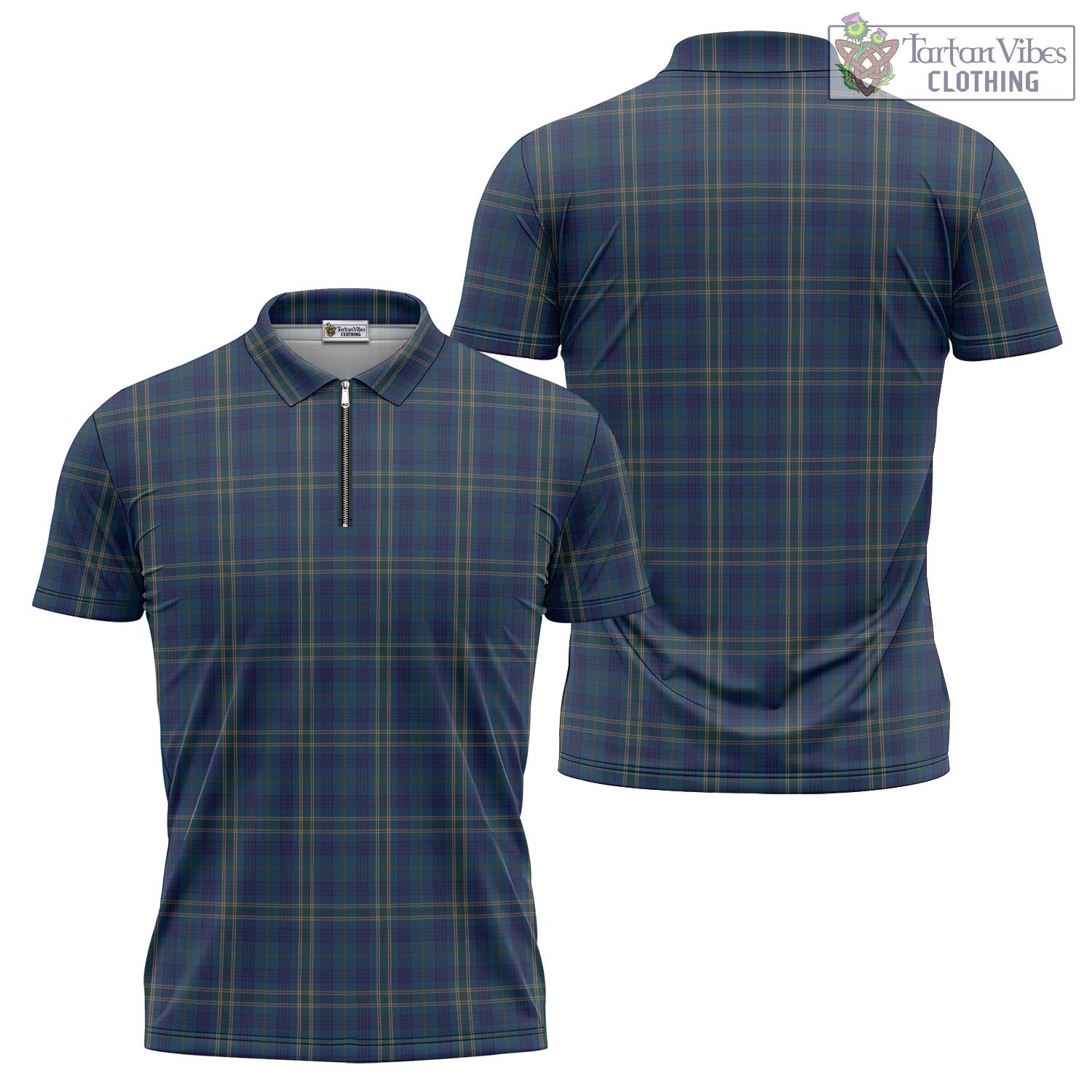 Tartan Vibes Clothing Fermanagh County Ireland Tartan Zipper Polo Shirt