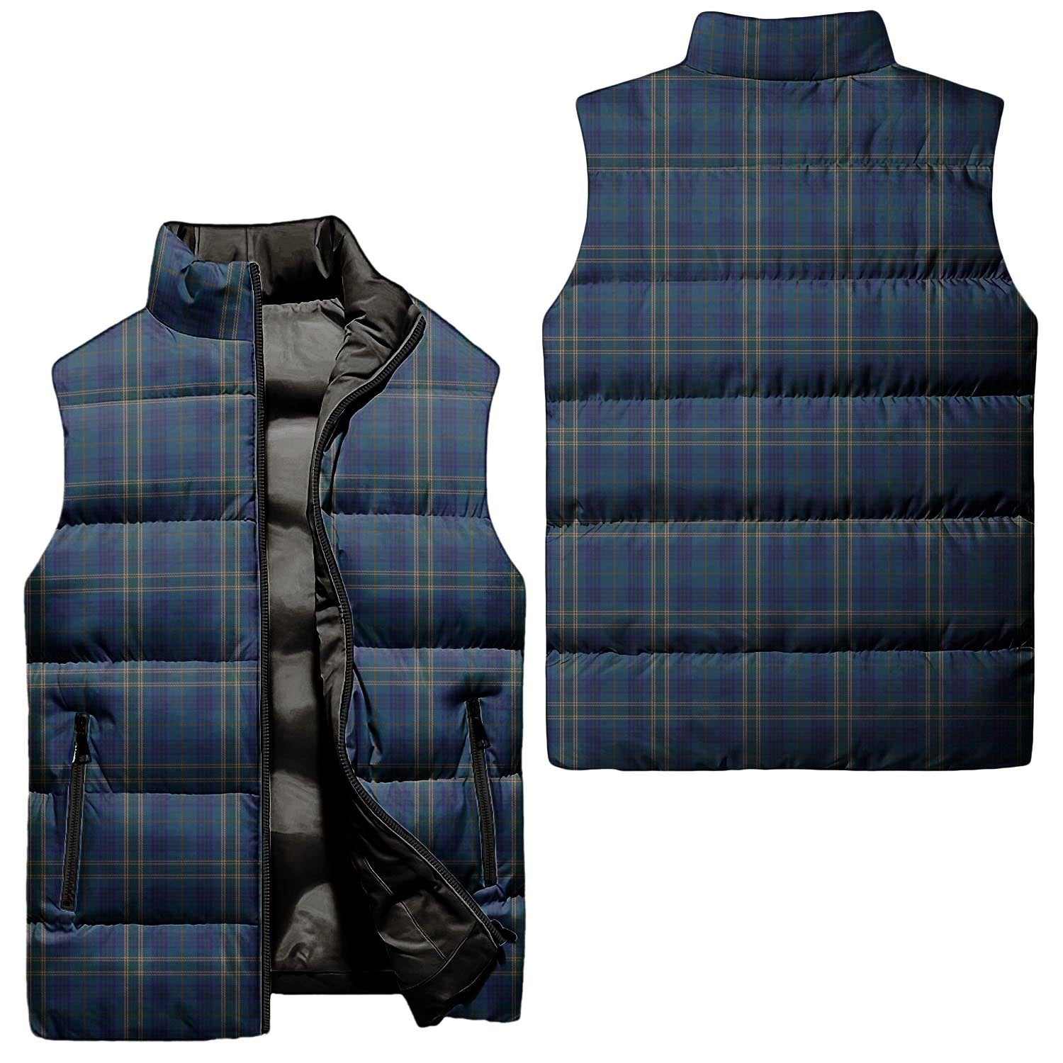 Fermanagh County Ireland Tartan Sleeveless Puffer Jacket Unisex - Tartanvibesclothing