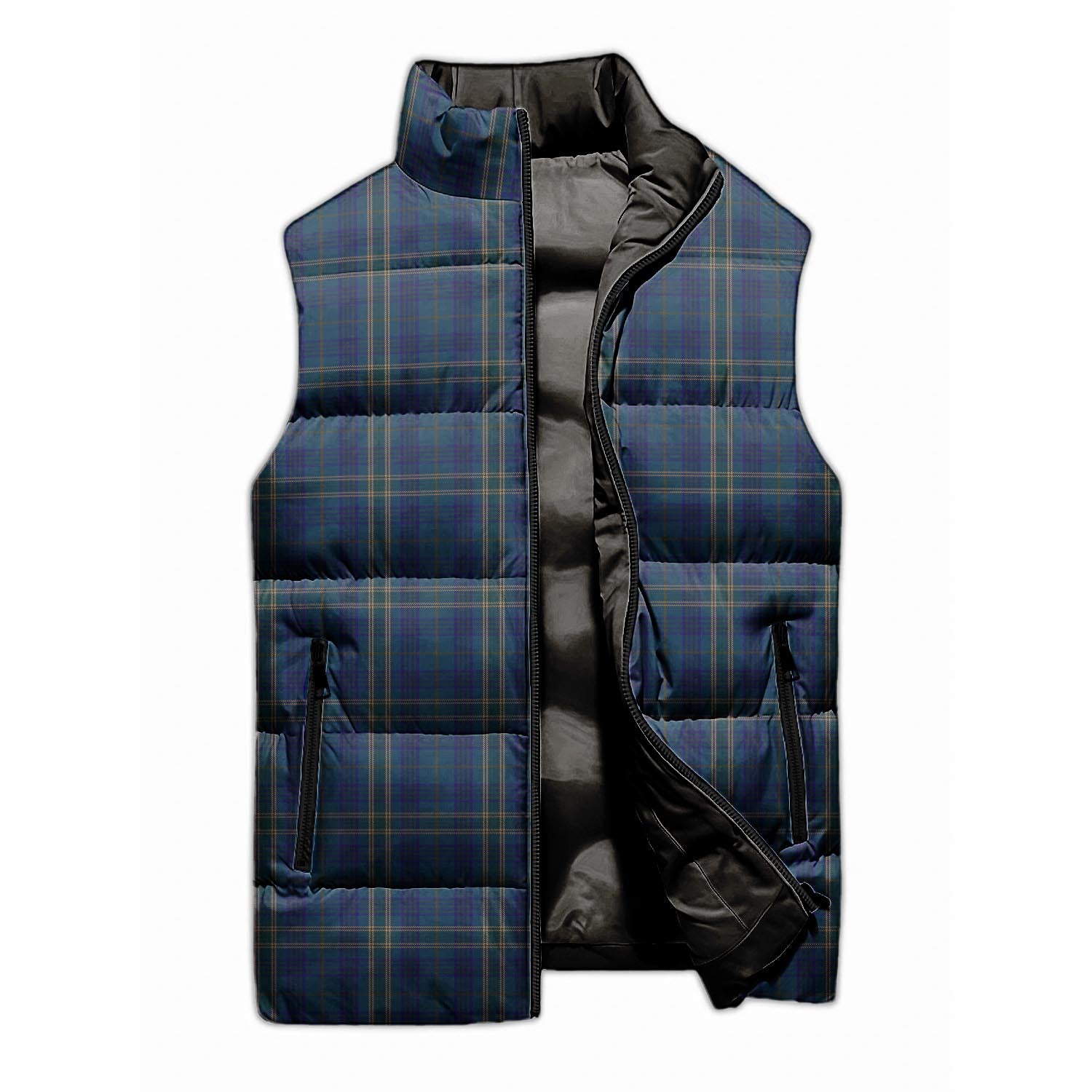 Fermanagh County Ireland Tartan Sleeveless Puffer Jacket - Tartanvibesclothing