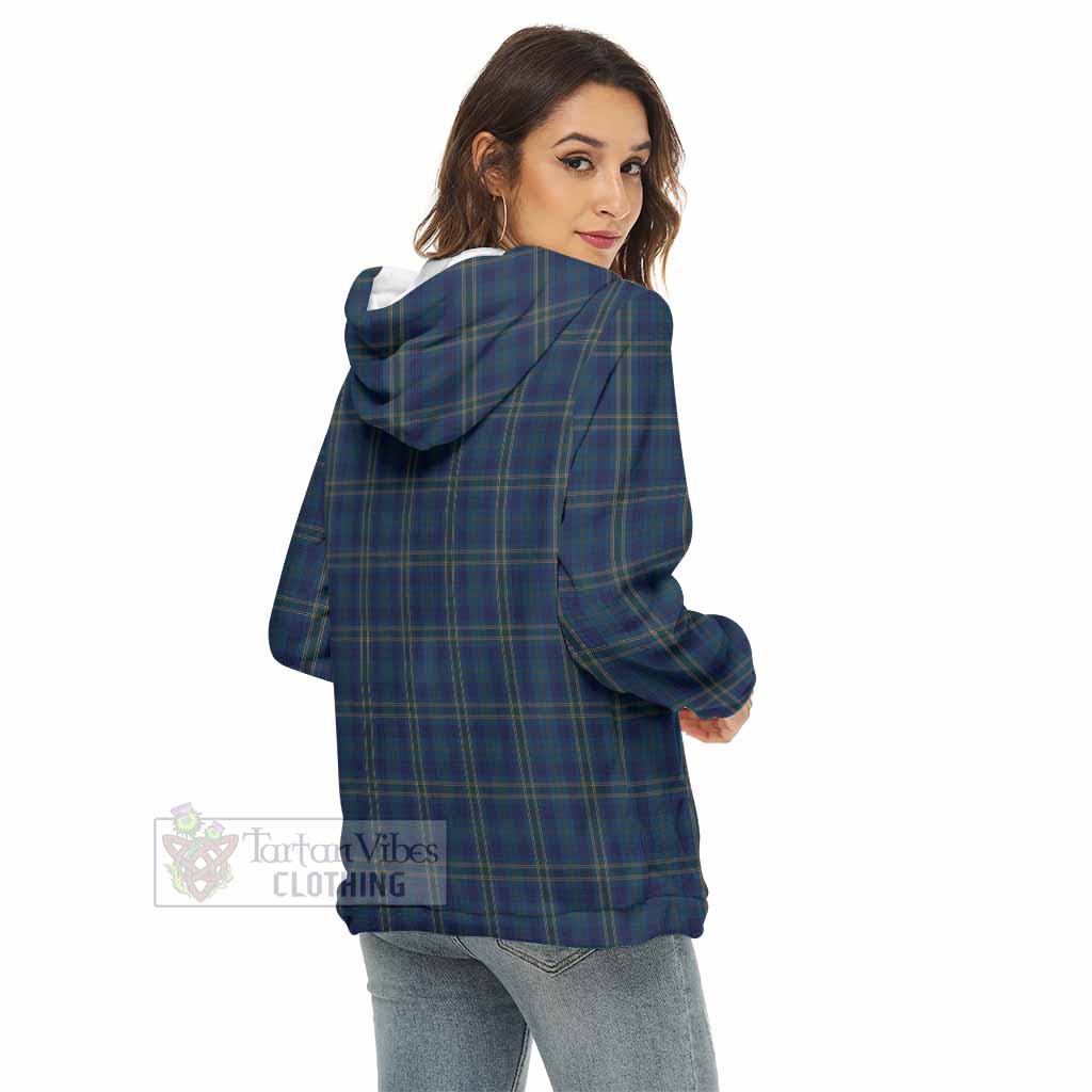 Fermanagh County Ireland Tartan Women's Borg Fleece Hoodie with Half Zip - Tartan Vibes Clothing