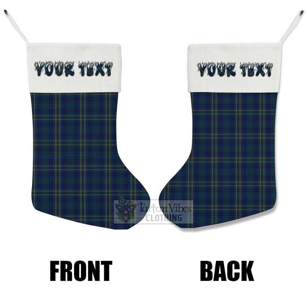 Tartan Vibes Clothing Fermanagh County Ireland Tartan Christmas Stocking with Personalized Text