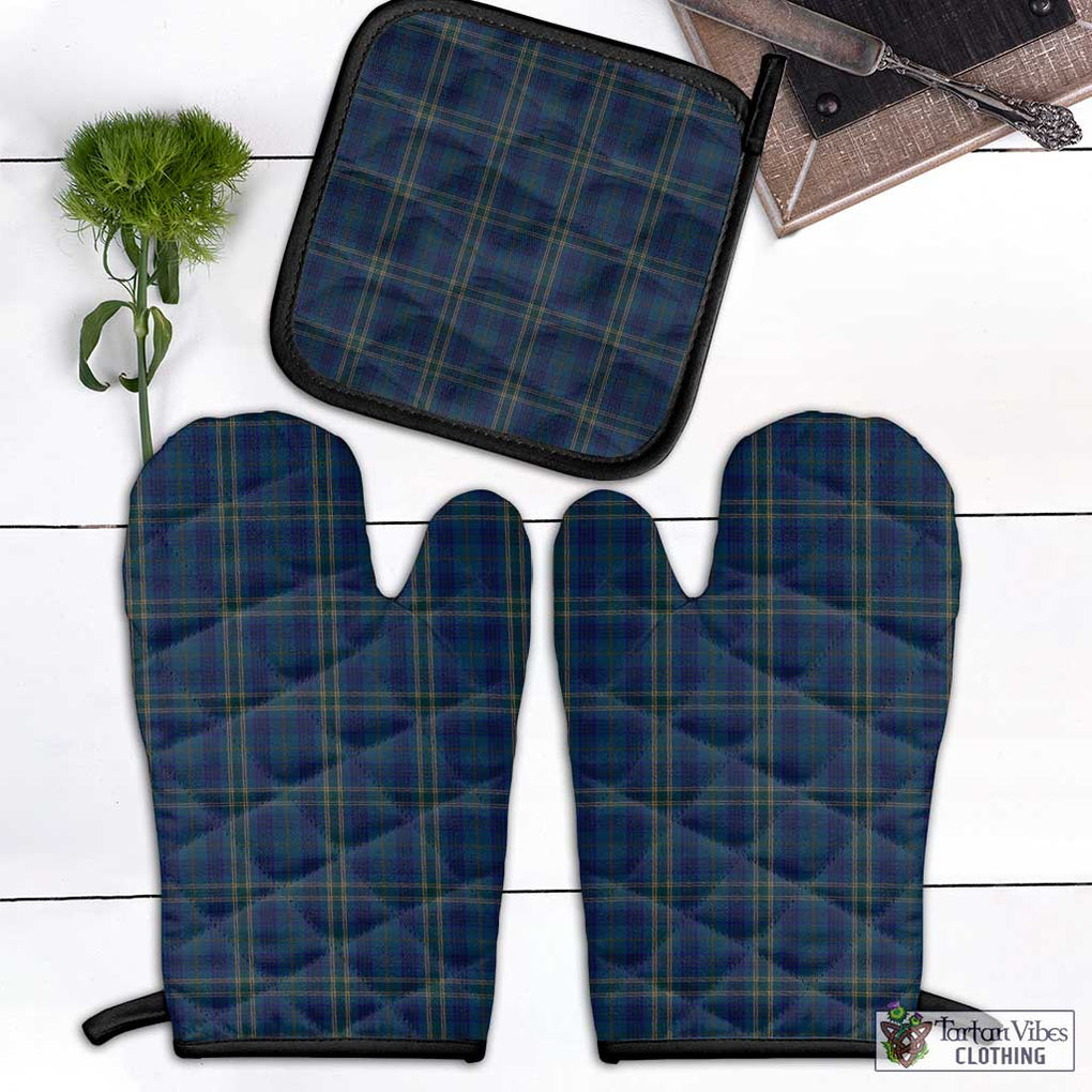 Fermanagh County Ireland Tartan Combo Oven Mitt & Pot-Holder Black - Tartan Vibes Clothing