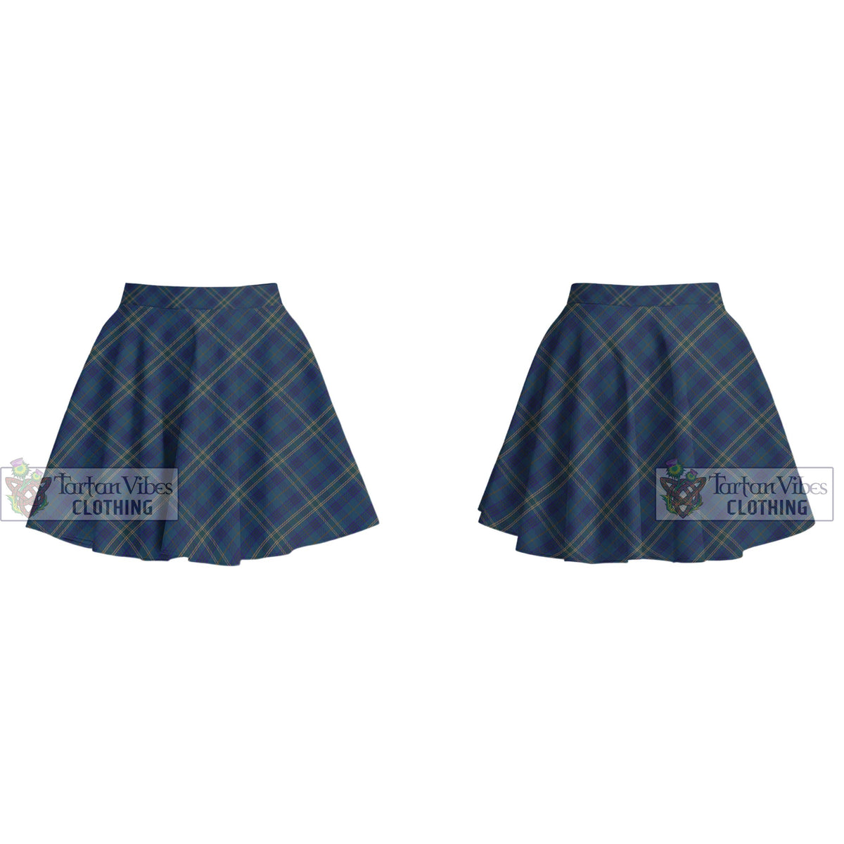 Fermanagh County Ireland Tartan Women's Plated Mini Skirt Cross Style - Tartan Vibes Clothing