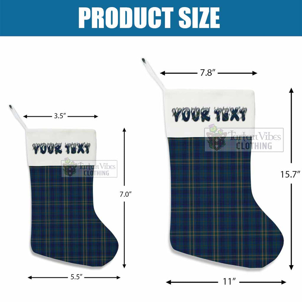 Tartan Vibes Clothing Fermanagh County Ireland Tartan Christmas Stocking with Personalized Text