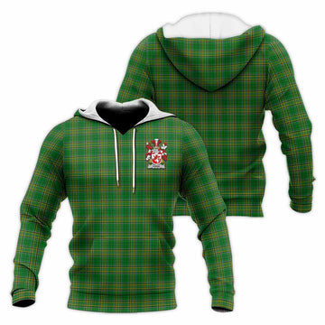 Ferne Irish Clan Tartan Knitted Hoodie with Coat of Arms