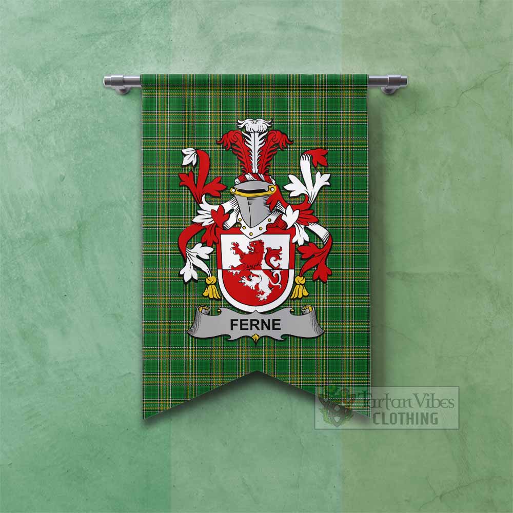 Ferne Irish Clan Tartan Gonfalon, Tartan Banner with Coat of Arms Fishtail - Tartan Vibes Clothing