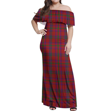 Fiddes Tartan Off Shoulder Long Dress