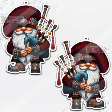 Fiddes Tartan Bagpiper Gnome Christmas Ornament