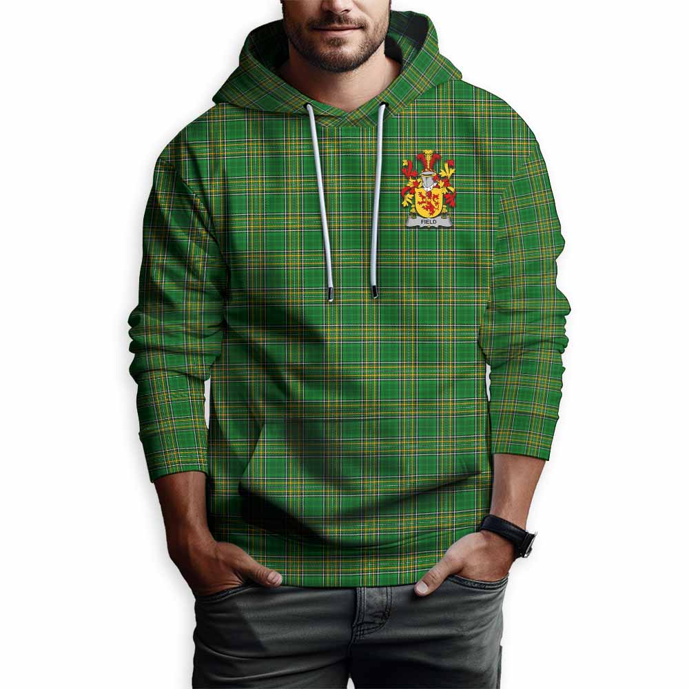 Field Irish Clan Tartan Hoodie with Coat of Arms