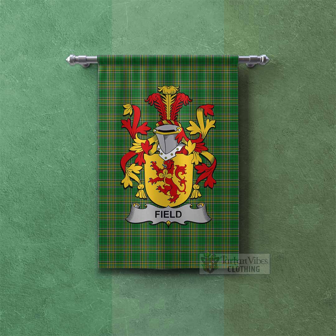 Field Irish Clan Tartan Gonfalon, Tartan Banner with Coat of Arms Rectangle - Tartan Vibes Clothing