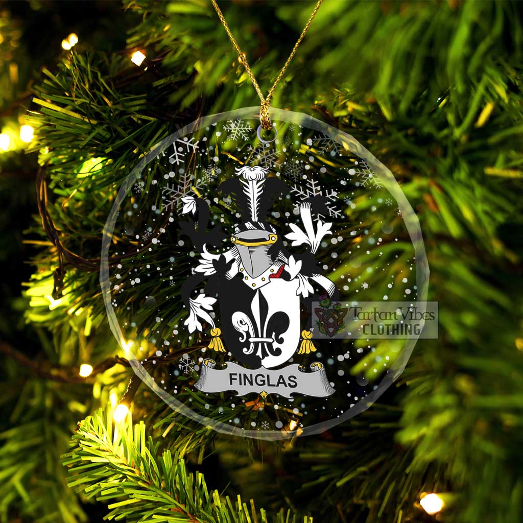 Tartan Vibes Clothing Finglas Irish Clan Christmas Glass Ornament with Coat of Arms