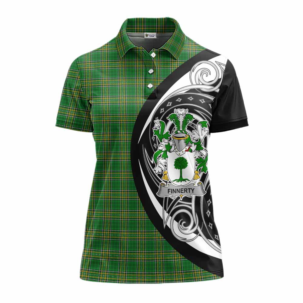 Finnerty Irish Clan Women's Polo Shirt Celtic Circle Style Women - Tartan Vibes Clothing