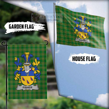 Fisher Irish Clan Tartan Flag with Coat of Arms