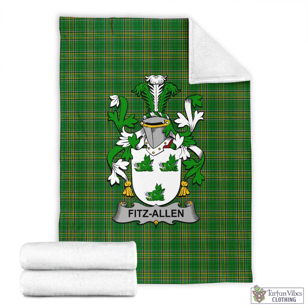 Tartan Vibes Clothing Fitz-Allen Irish Clan Tartan Blanket with Coat of Arms