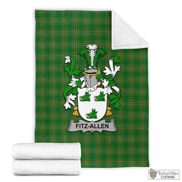 Fitz-Allen Irish Clan Tartan Blanket with Coat of Arms