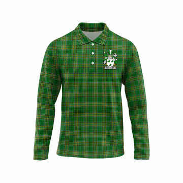 Fitz-Allen Irish Clan Tartan Long Sleeve Polo Shirt with Coat of Arms