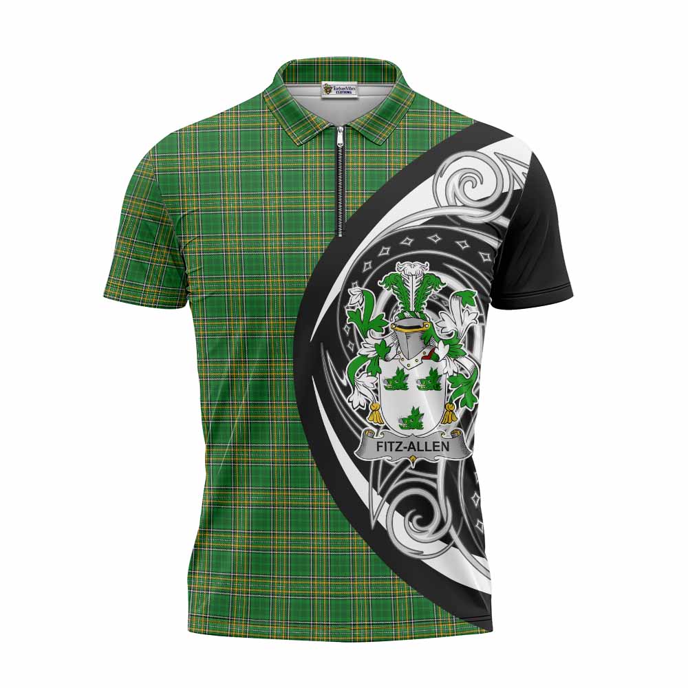 Fitz-Allen Irish Clan Zipper Polo Shirt Celtic Circle Style Unisex - Tartan Vibes Clothing