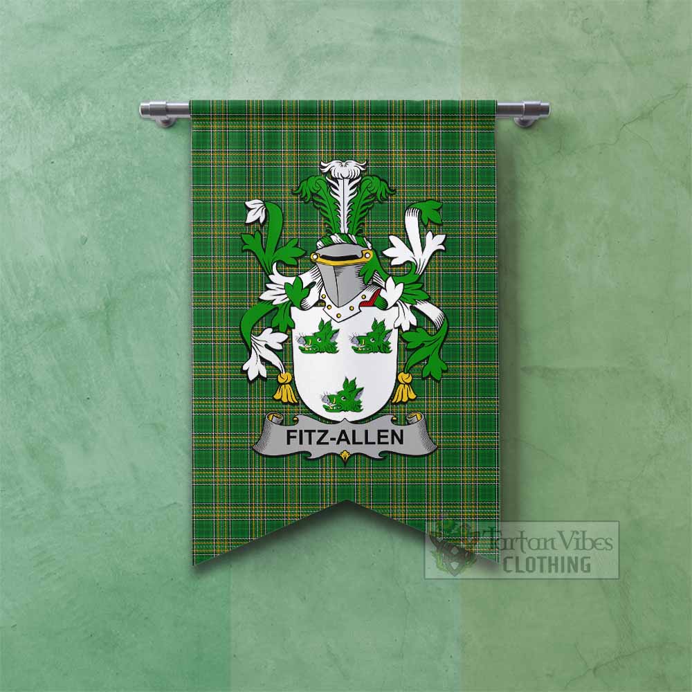 Fitz-Allen Irish Clan Tartan Gonfalon, Tartan Banner with Coat of Arms Fishtail - Tartan Vibes Clothing