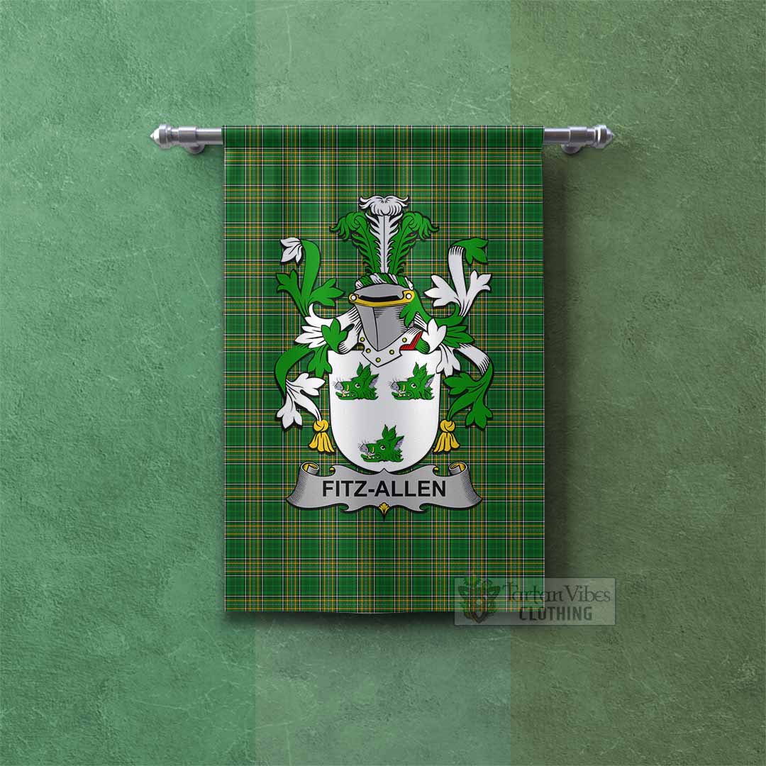 Fitz-Allen Irish Clan Tartan Gonfalon, Tartan Banner with Coat of Arms Rectangle - Tartan Vibes Clothing