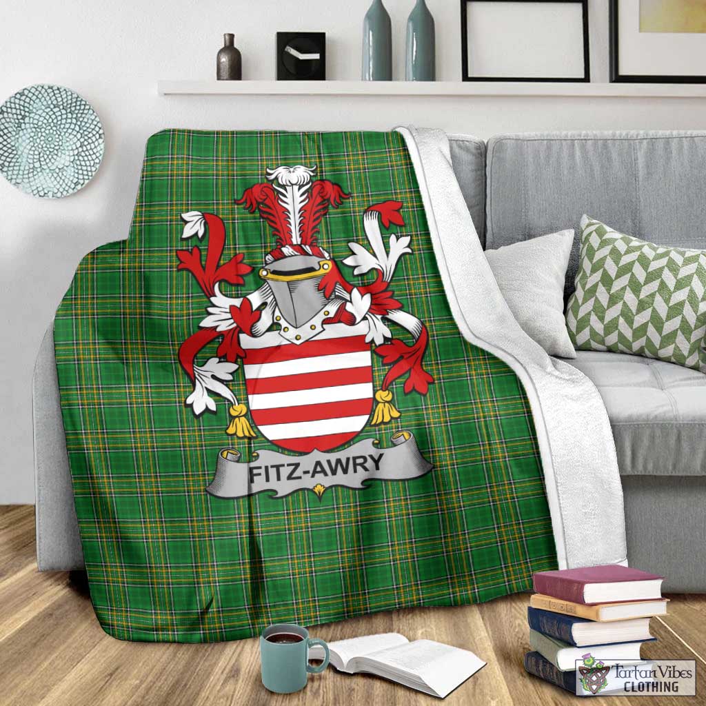 Fitz-Awry Irish Clan Tartan Blanket with Coat of Arms - Tartan Vibes Clothing