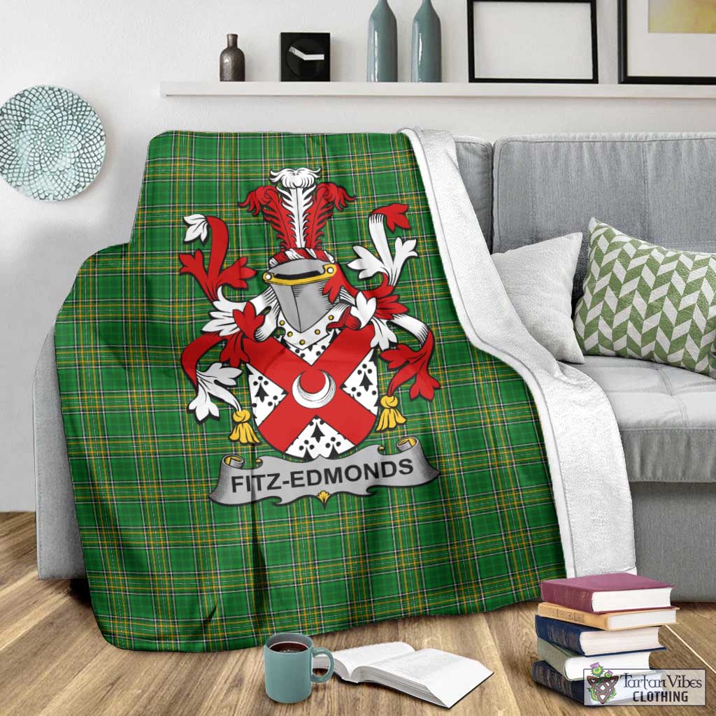 Fitz-Edmonds Irish Clan Tartan Blanket with Coat of Arms - Tartan Vibes Clothing
