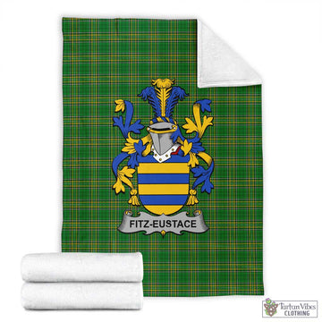 Fitz-Eustace Irish Clan Tartan Blanket with Coat of Arms X-Large 59 x 79 inches 150 x 200 cm - Tartan Vibes Clothing