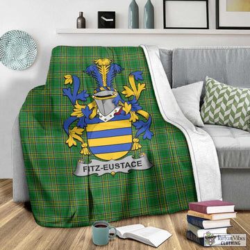 Fitz-Eustace Irish Clan Tartan Blanket with Coat of Arms - Tartan Vibes Clothing